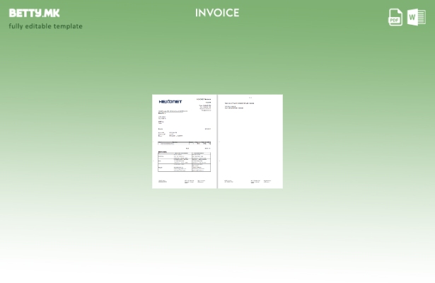 Шаблон за фактура за услуги во модерен стил на Canada Hexonet